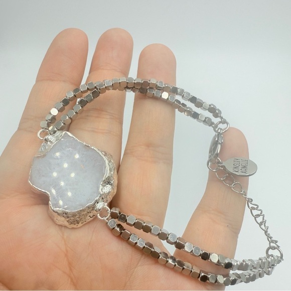 Kinsley Armelle Jewelry - Kinsley Armelle SILVER CRUSH Silver Plated Adjustable BRACELET
